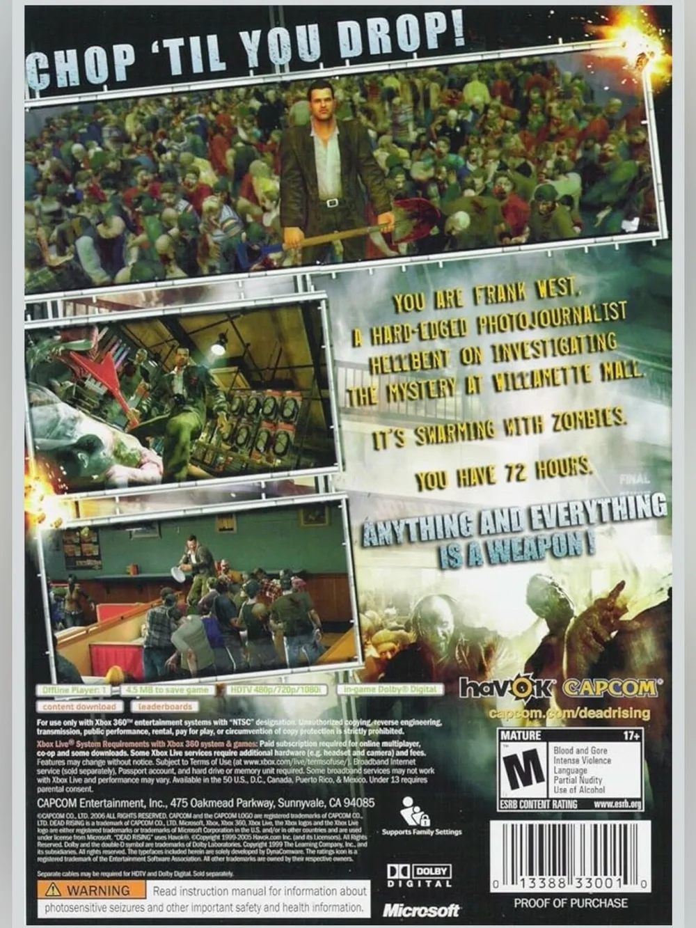 Dead Rising Game for Xbox 360 ⭐️⭐️EUC TESTED⭐️⭐️